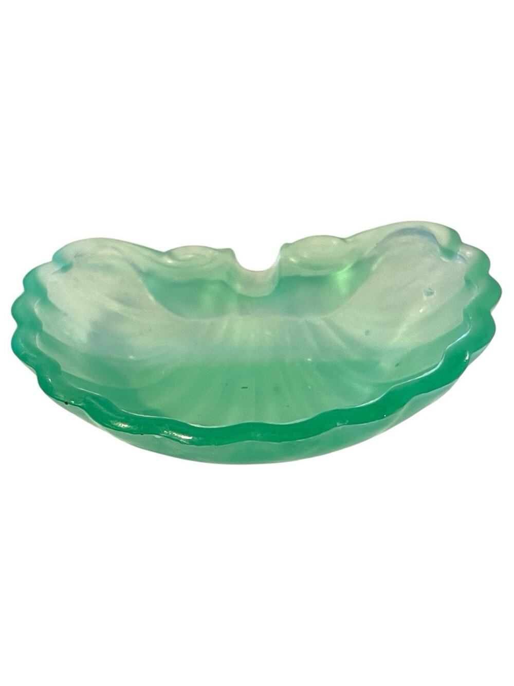 Vintage Small Green Clam Shell Dish